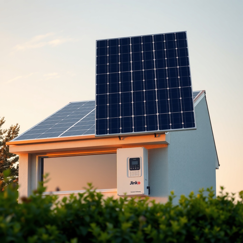 Jinko Solar Tiger Neo 460W panellerin bir evin çatısında