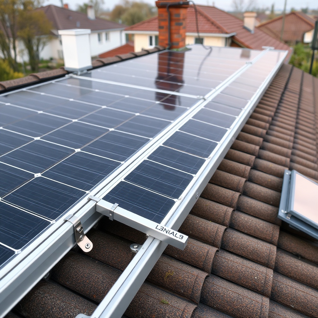 Photorealistic view of a Jinko Solar Tiger Neo 460W installation on a residential roof