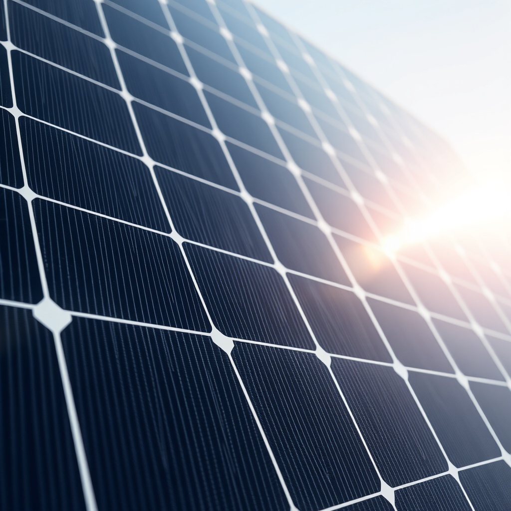 photorealistic close-up of Jinko Solar Tiger Neo 460W panel surface showing N-type cell te