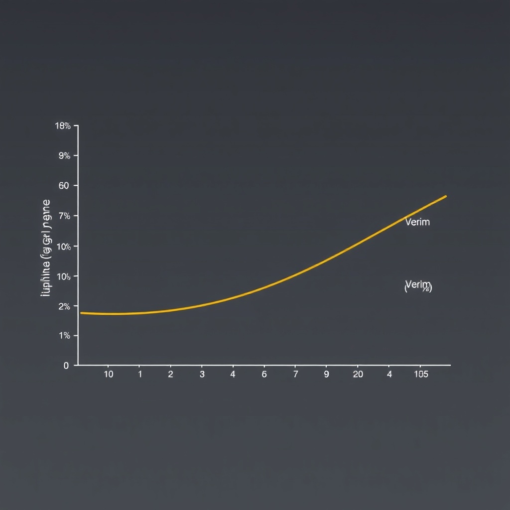A clear illustration showing a graph with two lines
