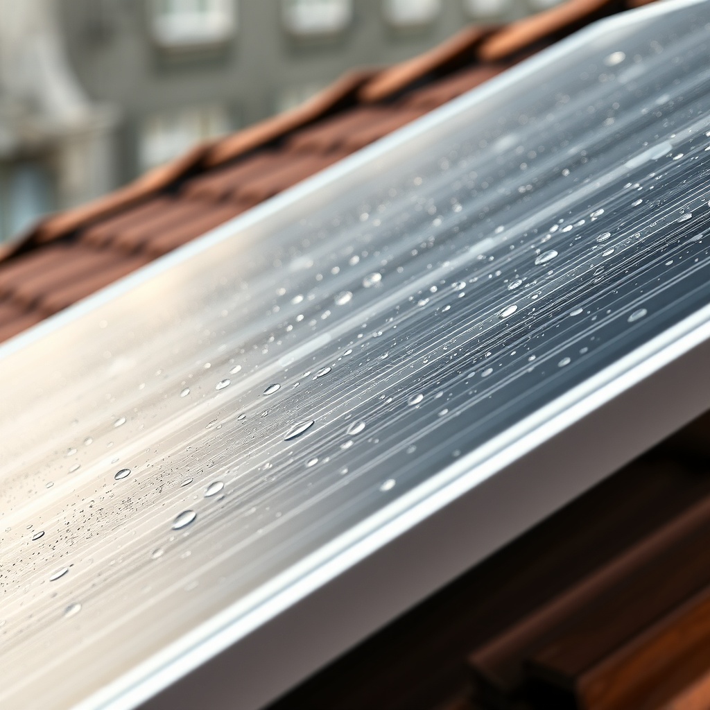 <Clean photorealistic photo of a Longi Hi-MO 6 455W panel installed on a roof with morning